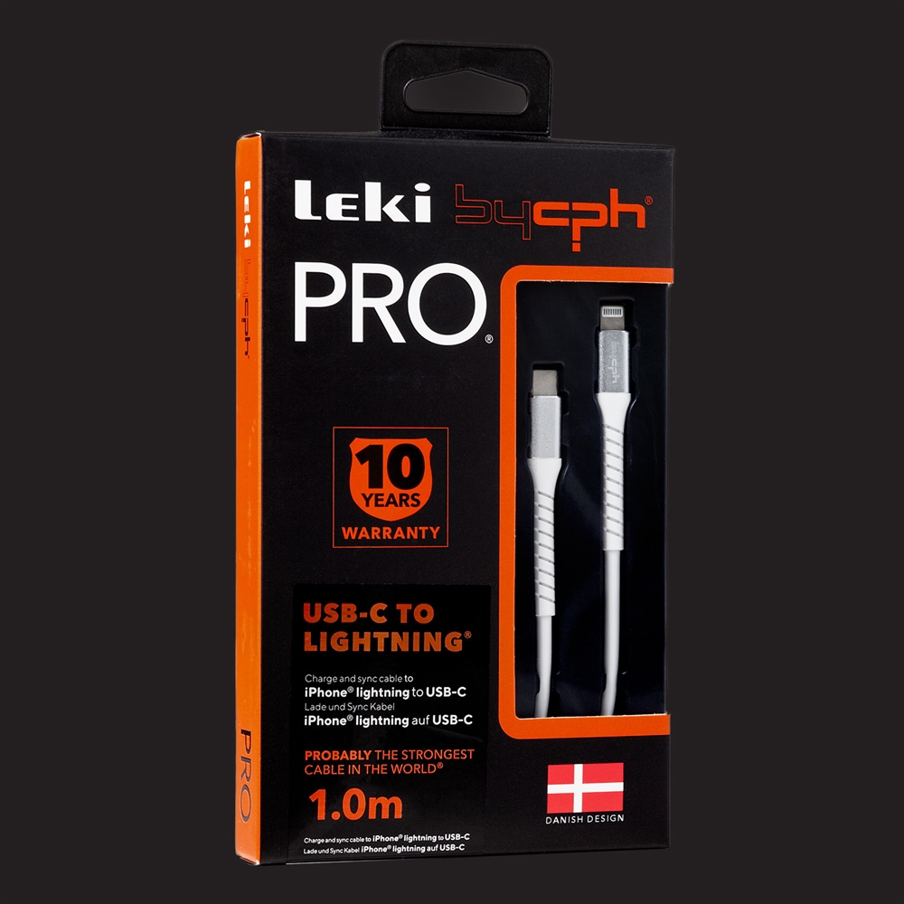 Leki bycph PRO Cable - USB-C to Lightning Hvid