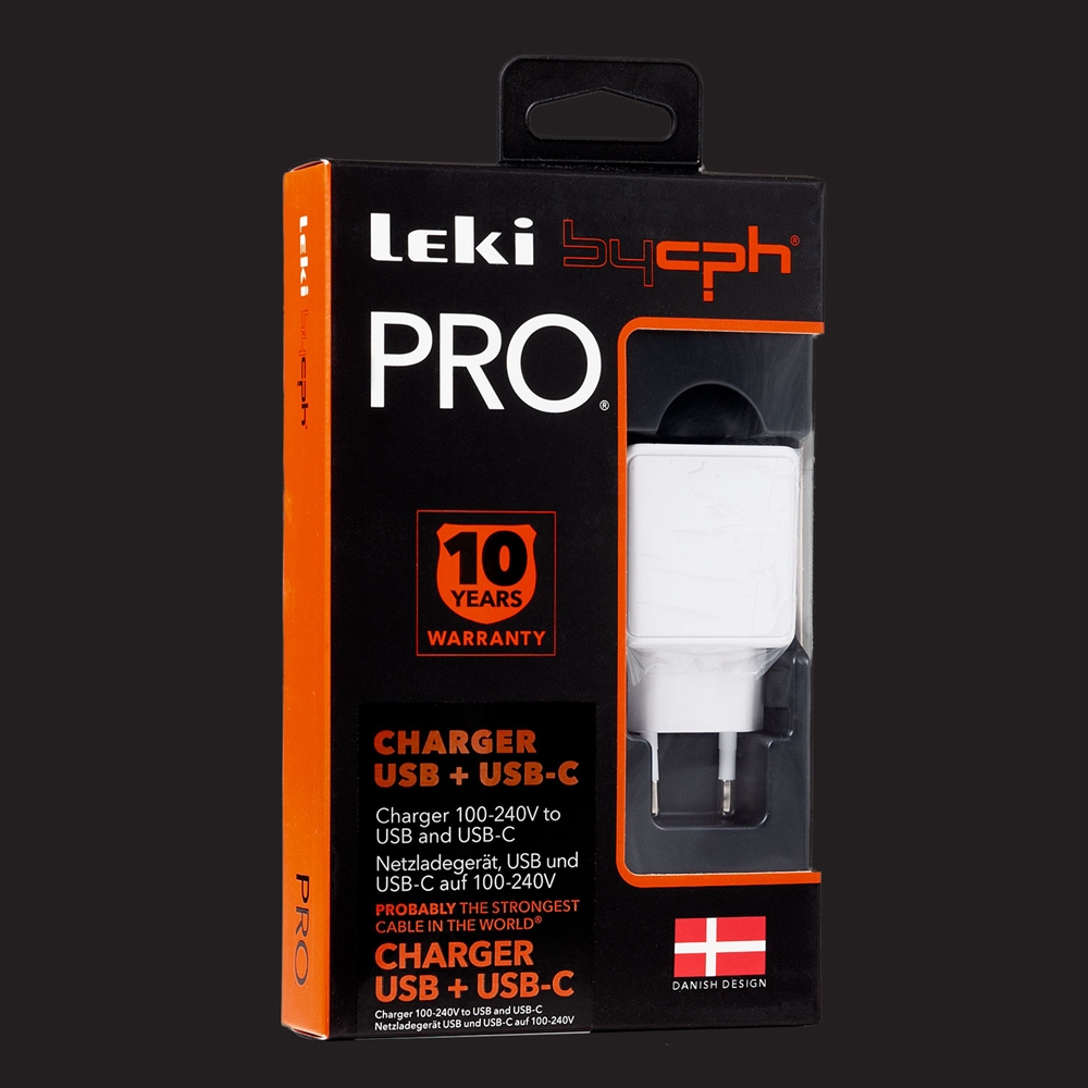 Leki bycph PRO USB & USB-C Power Adapter Hvid