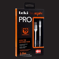 Leki bycph PRO Cable - USB to Micro USB Hvid