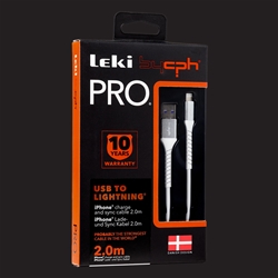 Leki bycph PRO Cable - USB til Lightning Hvid